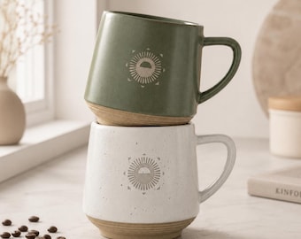 Engraved Logo Coffee Mug, Customize Engraved Pottery Company Mug, Employee Appreciation Gift, Engraved Company Logo Pottery Mug