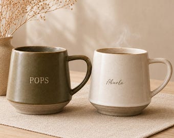 Engraved Ceramic Mug with Your Text, Personalized Ceramic Mug, Name Coffee Cup, Gift for Coffee Lover, Father's day gift
