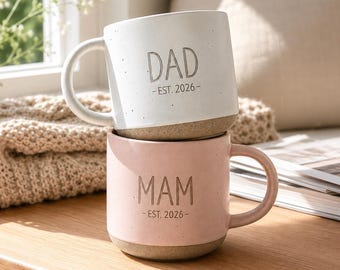 Personalized Mug Custom Names, Engraved gift for mom dad, Future Parents Gifts, First Time Mom Mug, Baby Shower Gifts, Father's Day Gift