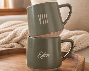 Engraved Ceramic Mug with Your Text, Custom Name Cup, Unique Gift for Coffee Lovers, Engraved Home Gift, Housewarming Gift