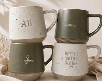Custom Name Ceramic Coffee Cup, Father's Day Gift, Papa Est. Year Coffee Mugs, Baby Shower Gift, New Parents Gift Set