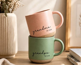 Personalized Grandpa Grandma Mug, New Grandparents Coffee Mugs, Pregnancy Announcement Gift, Baby Announcement Reveal, New Grandpa Gift