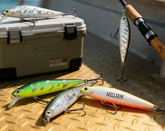Personalized Engraved Fishing Lure, Gift for Fishing Buddy,Fishing Lure, Fishing Bait, Retirement Gifts, Gift for Dad, Couple fishing gift