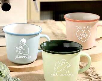 Engraved Ceramic Mug with Your Text – Custom Coffee Mug for Mom Dad or Husband, Personalized Gift, Bridesmaid Gift