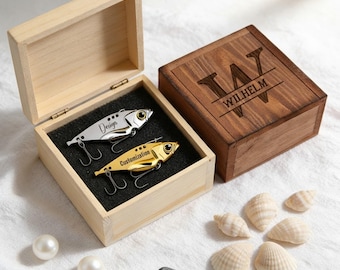 Engraved Fishing Lure with Custom Box, Custom Fisherman Gift for Husband Boyfriend, Father's Day, Groomsmen Gift, Anniversary Gift for Him