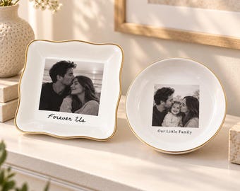 Personalized Family Photo Trinket Dish, Custom Photo Ring Dish, Best Friend Gift, Bridesmaid Gift, Engagement Gift, Birthday Gift for Her