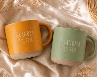 Personalized Grandpa Grandma Mug, Custom Coffee Cup, First Time Grandma gifts,, Engraved Ceramic Mug, New Grandma Gift, Gifts For Grandma