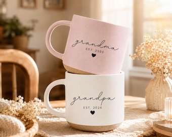 New Grandma Grandpa Mug, Promoted to Grandma Mug, First Time Grandparent Gift, Baby Announcement Reveal, New Grandpa Gift