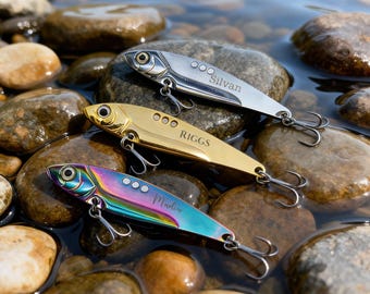 Personalized Fishing Lure Gift for Dad, Husband. Custom Engraved Metal Lure with Wood Box,Fisherman Gift,Anniversary Gift for Him