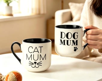 Personalized Pet Mug, Cat Mom Gift, Dog Lover Mug, Custom Cat Coffee Mug, Animal Lover Gift, Mother's Day Mug for Pet Lovers