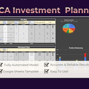 DCA Anlageplaner Portfolio ReBalancer | Google Sheets Krypto & Stock Tracker | Automatisierte Kauf-/Verkaufstöne | Anlage-Dashboard