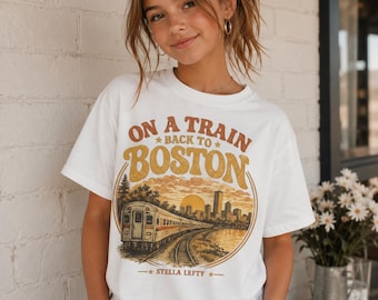 Stella Lefty On a Train Back to Boston Shirt, Kids/Teen, Vintage Train Graphic Tee, Retro Music Fan Shirt, Unisex Concert Tee Gift