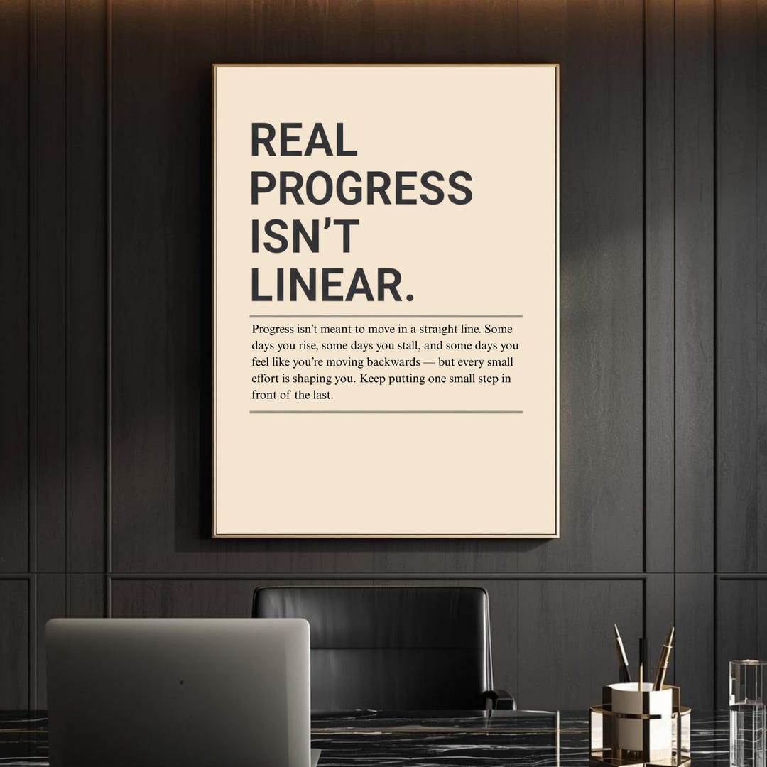 Real Progress Isn’t Linear Printable | Motivational Wall Art - Etsy