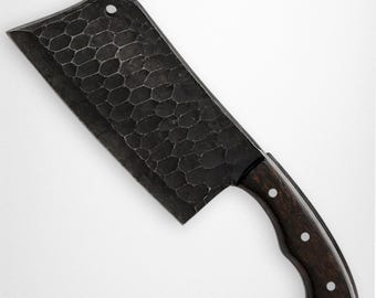 Stainless Steel Cleaver Knife Handmade Full Tang Hunting  Outdoor Survival Cleaver with Premium Leather Sheath Unique Gift for Men Women