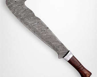 Handmade Damascus Steel Hunting Knife, Pakka Wood Handle, Outdoor Camping Survival Gear