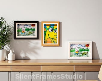 Marco de fotos de arte para niños con almacenamiento, caja de recuerdos para niños