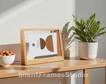Engraved Custom Floating frame wood Acrylic glass frame