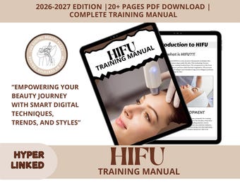 Manuel de formation HIFU, soin du visage HIFU, échographie focalisée de haute intensité, guide de raffermissement de la peau, étudiant, tuteur, cours de formation, édition 2026