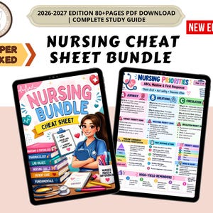 Fusklappspaket för omvårdnad | NCLEX-recension, omvårdnadsanteckningar, kliniska studieguider och utskrivbar PDF