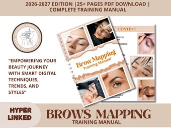 Tutorial editable de mapeo de cejas / Curso de formación de cejas / Ebook de Canva / Guía de mapeo (edición 2026)