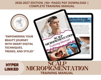 Utbildningsmanual för mikropigmentering i hårbotten | SMP-tekniker, hårlinjedesign och guide till hårrestaurering i PDF-format