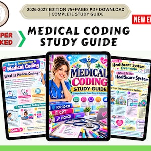 Pacote de Codificação Médica | Guia de Estudo ICD-10 CPT em PDF | Planilhas e Questionários de Codificação | Estudantes de Enfermagem e da Área da Saúde