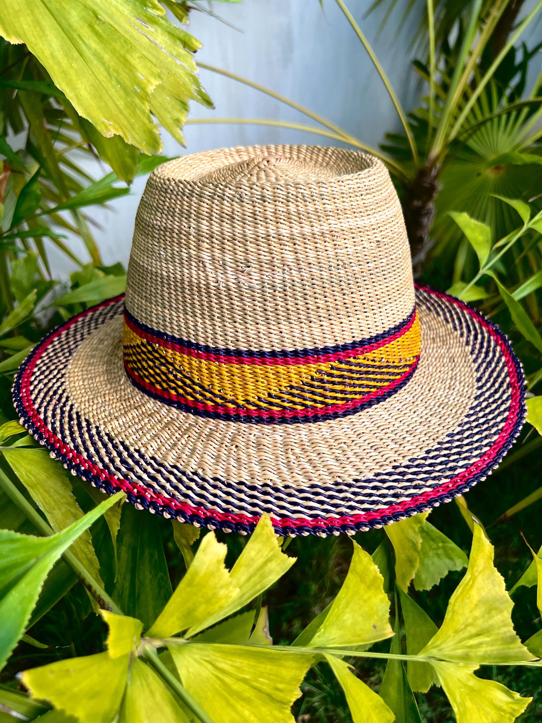 Hand Woven Bolga Short Brim Hat—african Farmers Straw Sun  display picture 2