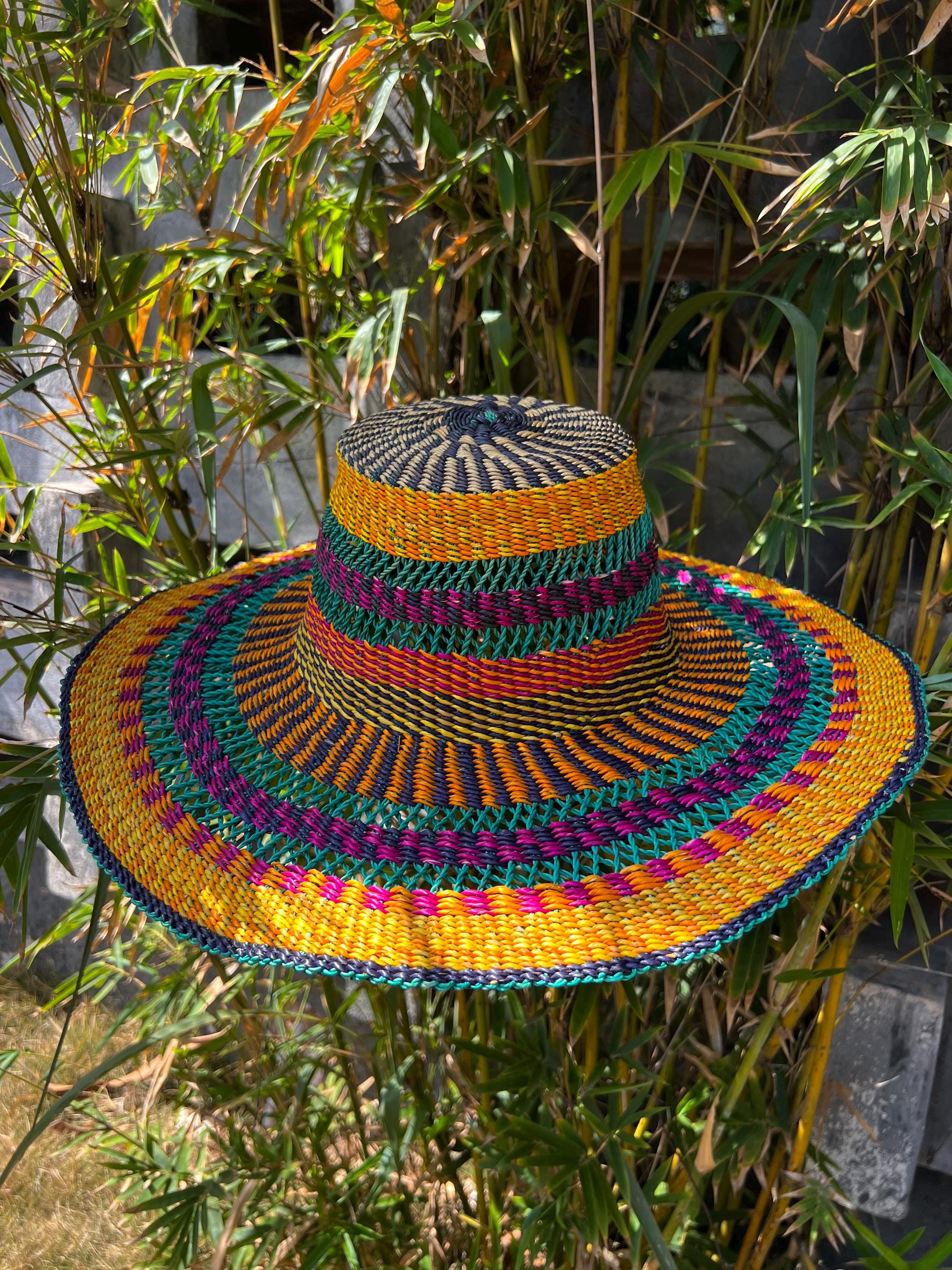 Rainbow Wide-Brim Sun Hat - Vibrant Multicolor Kids main image 2