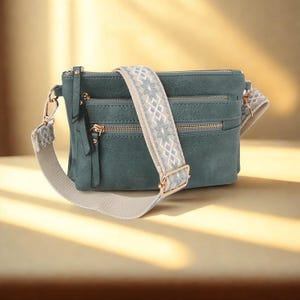 Rectangular Guitar Strap Crossbody Bag, Slim East West Purse