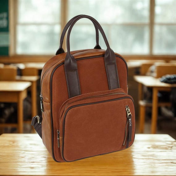 Genuine Leather Backpack Purse