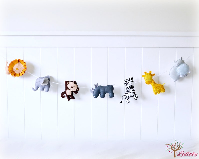 African animal bunting/ banner/ garland lion elephant Etsy