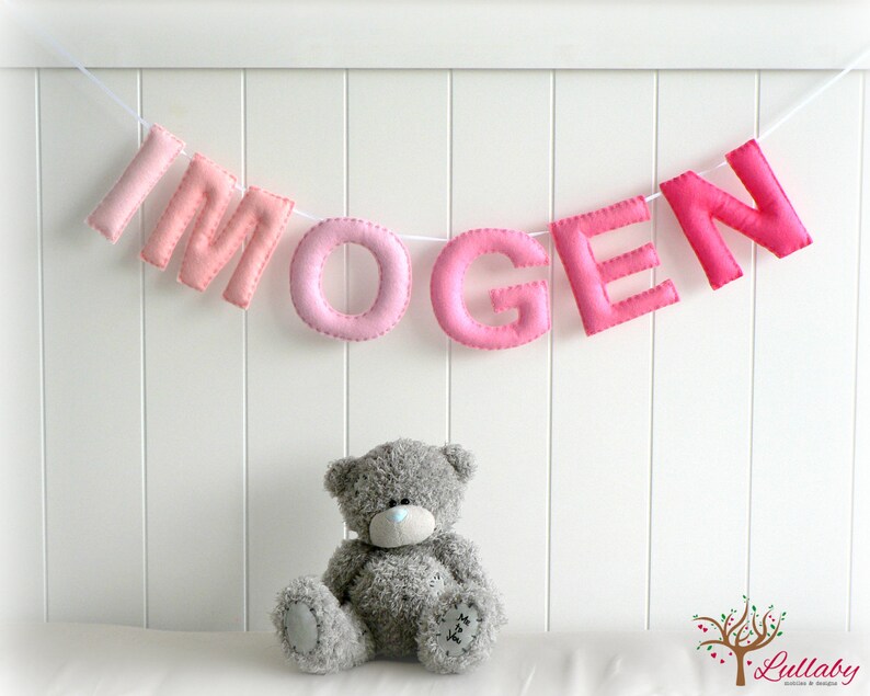Personalized felt name banner wall art nursery decor  nursery image 0