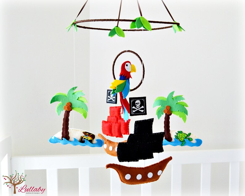 Pirate mobile  Pirate themed nursery children decor  Pirate image 3