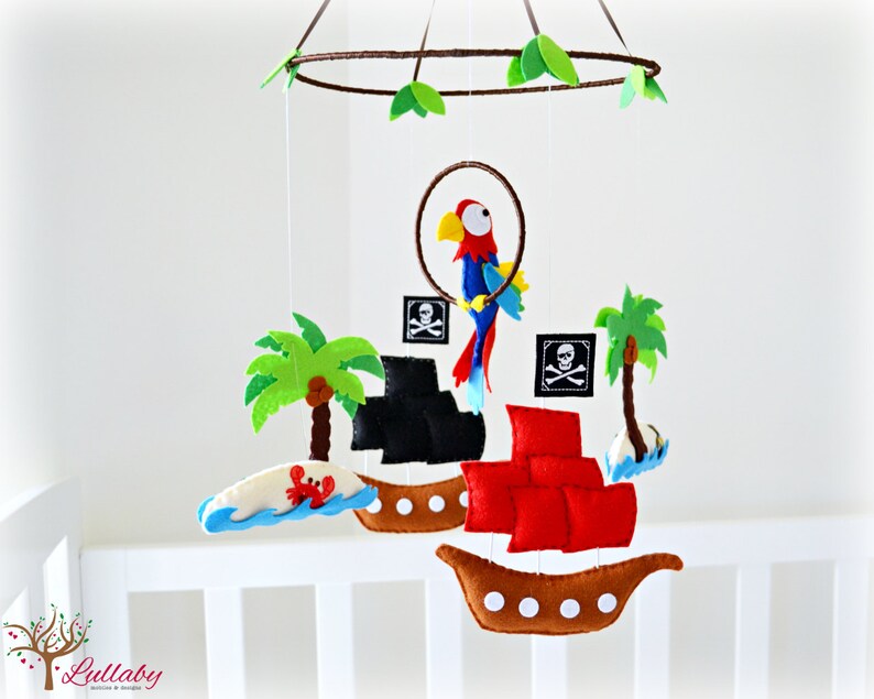 Pirate mobile  Pirate themed nursery children decor  Pirate image 2