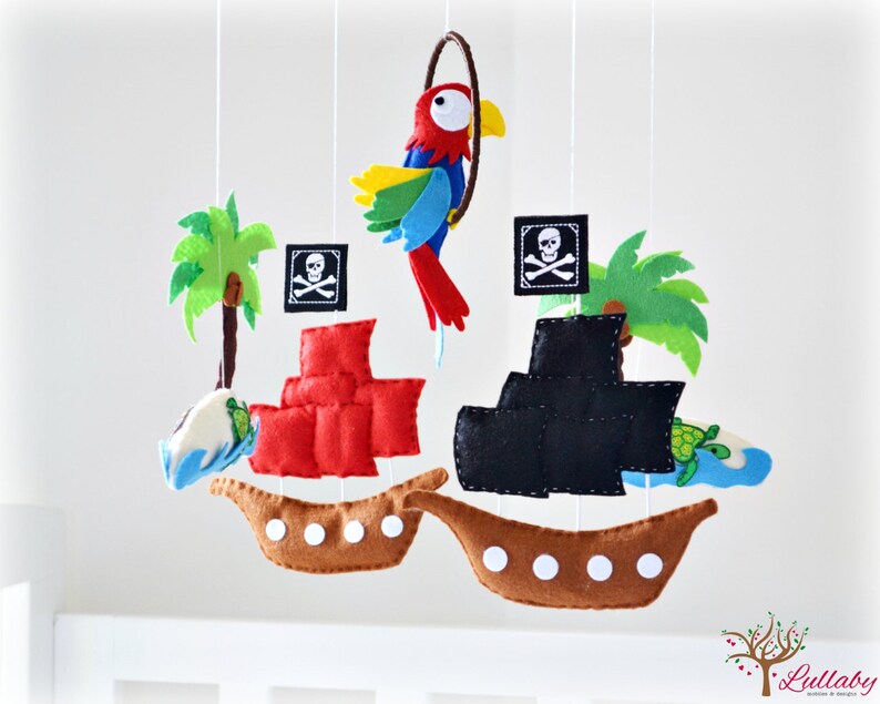 Pirate mobile  Pirate themed nursery children decor  Pirate image 0
