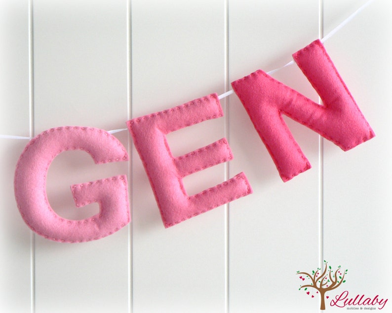 Personalized felt name banner wall art nursery decor  nursery image 1