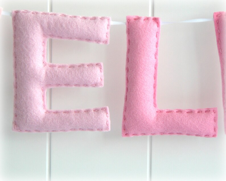 Personalized felt name banner wall art nursery decor  nursery image 1