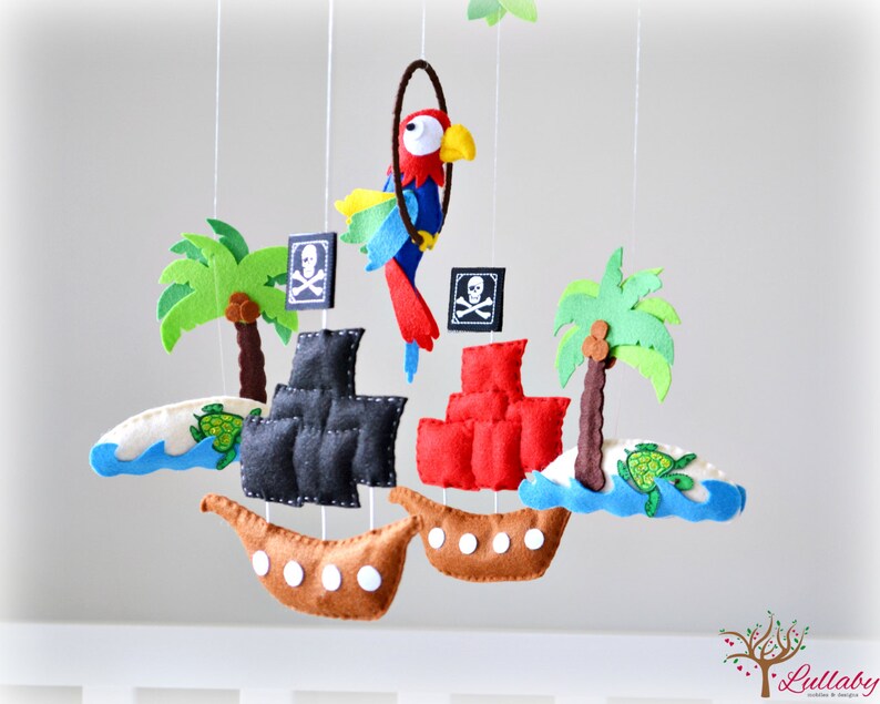 Pirate mobile  Pirate themed nursery children decor  Pirate image 4