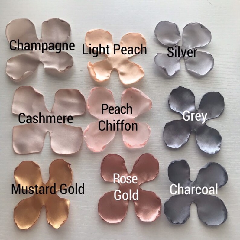Color Swatch Singed Flowers Fabric Flower Satin Flowers Color Chart 6 Color Swatches Craft Flowers