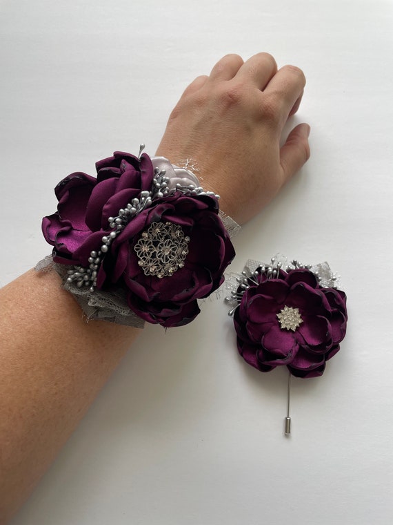 prom flowers for silver dress Silver Sparkle Corsage