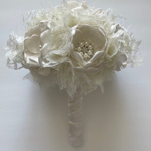 Pure Cream Fabric Flower Bouquet