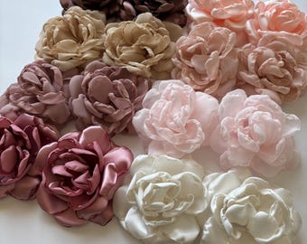 Simple Fabric Flower - Flower Applique, Craft Supplies, Craft Flowers, Fabric Flowers, Handmade Flowers, Silk Flowers, Satin Flowers, Roses