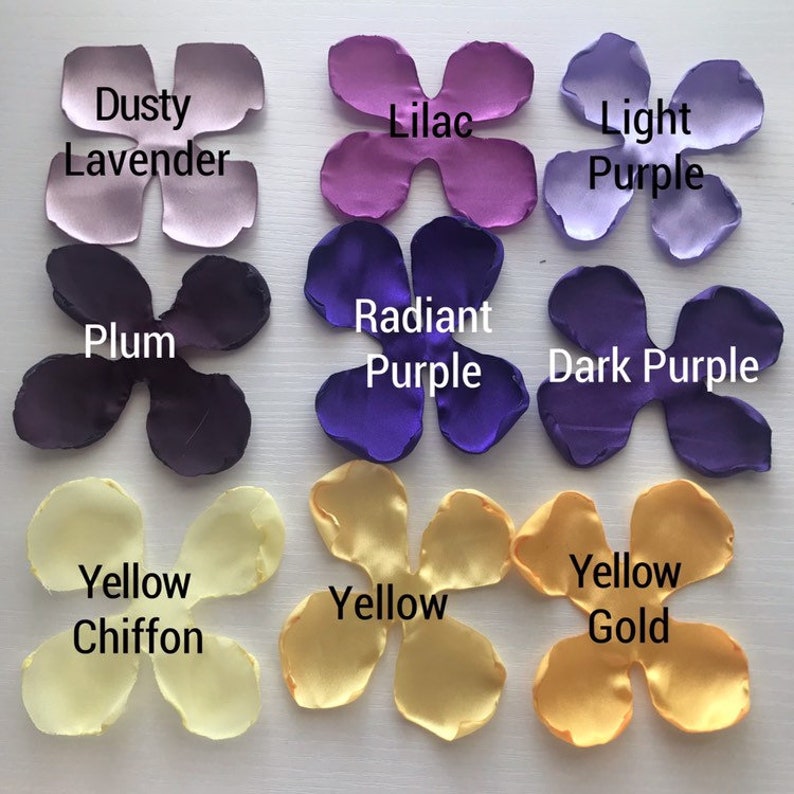 Color Swatch Singed Flowers Fabric Flower Satin Flowers Color Chart 6 Color Swatches Craft Flowers