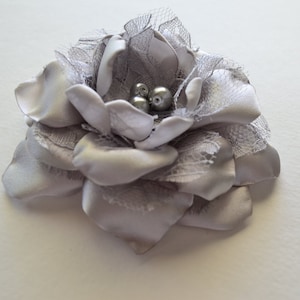 Silver Flower Clip