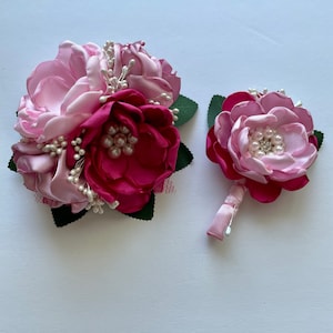 Shades of Pinks - Corsage or Boutonnière - Prom, Homecoming, Pink Prom, Corsage Set, Boutonnière, Wedding, Dances, Hot Pink, Soft Pink