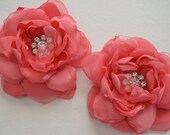Hair Clip - Coral Hair Flower Clip - Photography Prop, Wedding Hair, Bridesmaids, Bride, Flowergirl, Bridal Party, Special Occassion