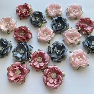 Flower with Baby’s Breath Hair Clip - Choice of Color and Center