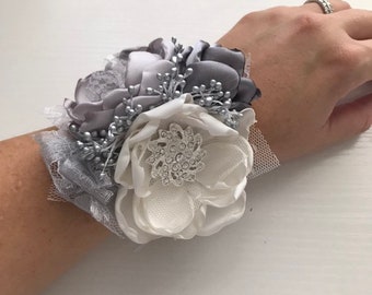 Shades of Grey Wrist Corsage or Boutonnière
