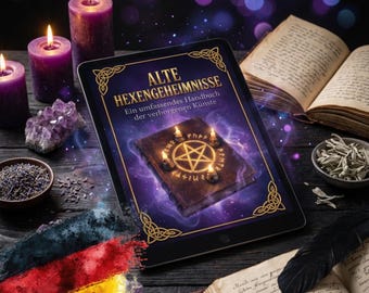 E-book di magia e stregoneria in formato PDF | 55 pagine di rituali, incantesimi e istruzioni | Incantesimi d'amore e rituali di protezione | Impara la magia per principianti (tedesco)