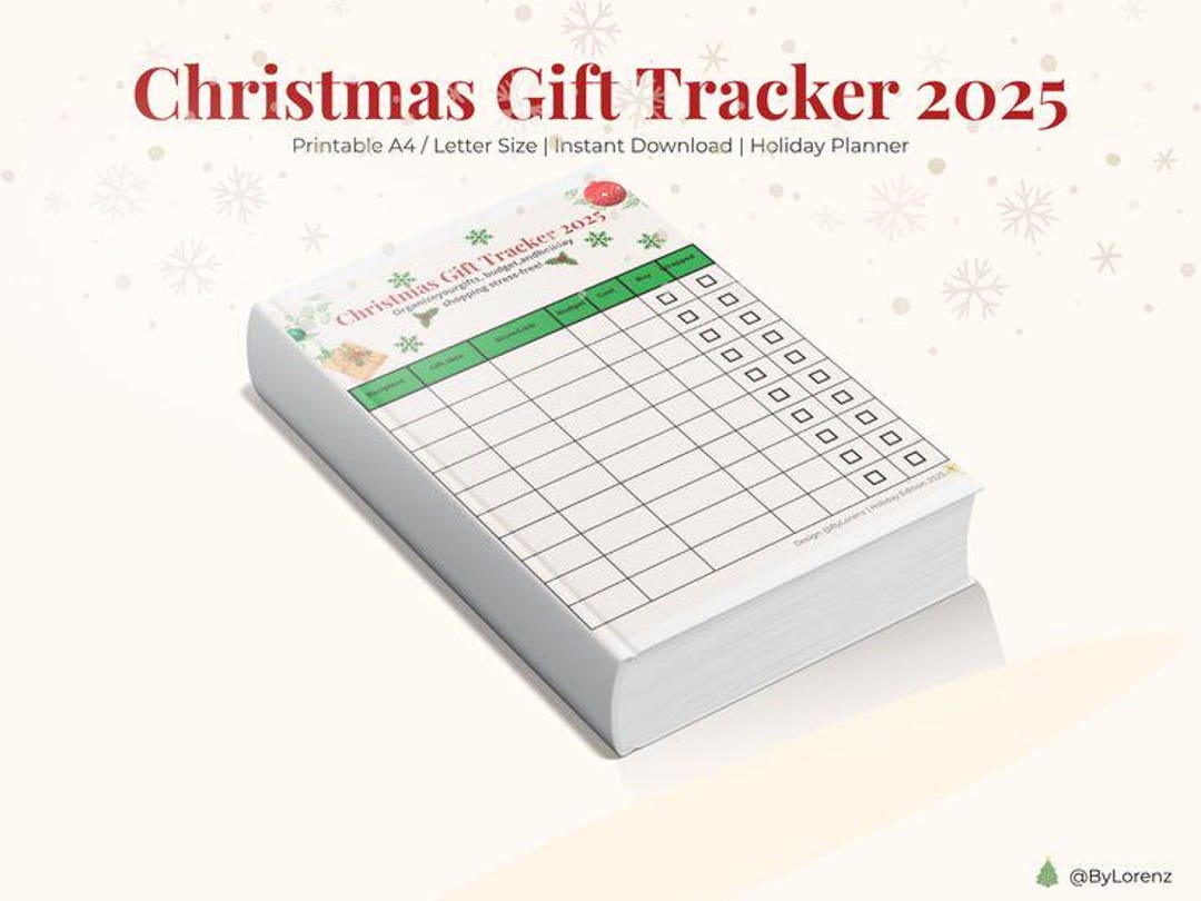 Christmas Gift Tracker 2025 Printable – Holiday Gift List and Budget ...